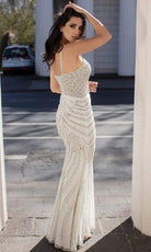 Chic and Holland - HF1560 Beaded Scallop Motif Long Dress - back view