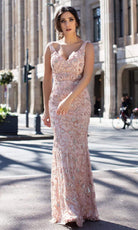 Chic and Holland - HF1564 Beaded Scoop Back Long Dress - Silhouette Dresses