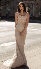 Chic and Holland - HF1574 Embellished Scoop Sheath Dress - Silhouette Dresses