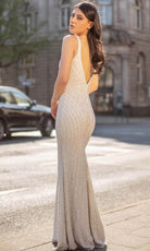 Chic and Holland HF1638 - Plunging Sweetheart Evening Dress - back view