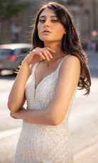 Chic and Holland HF1638 - Plunging Sweetheart Evening Dress - detail view