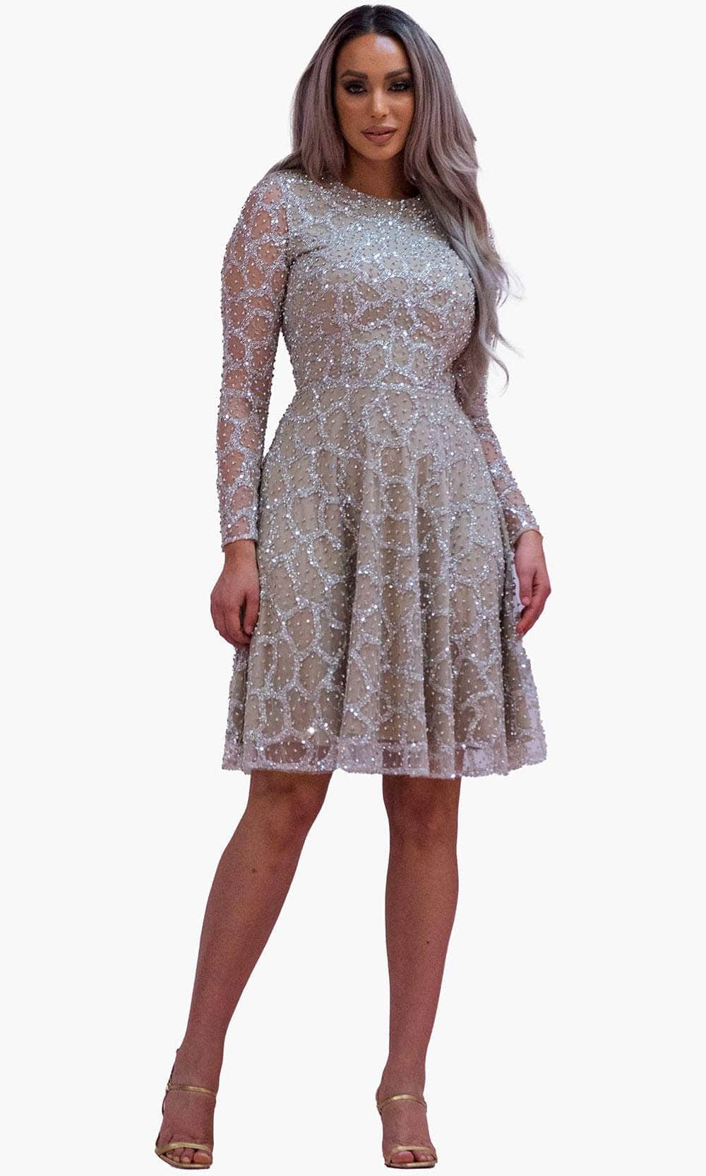 Chic and Holland SD1832 - Jewel Beaded Cocktail Dress - Silhouette Dresses