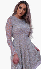 Chic and Holland SD1832 - Jewel Beaded Cocktail Dress - detail view