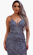 Chic and Holland SD1865 - Sleeveless Sequin Cocktail Dress - detail view