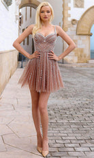 Chic and Holland SD880058 - Embellished Fitted Cocktail Dress - Silhouette Dresses