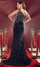 Chic and Holland ZAP120004 - One-Sleeve Embroidered Prom Gown