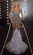 Chic and Holland ZRH440006 - Crystal Ornate Mermaid Gown