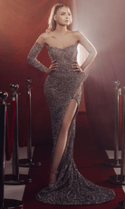 Chic and Holland ZRH440097 - Strapless Sequin Evening Gown - Silhouette Dresses