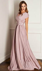 Cinderella Divine CV01 - Ruched V-Neck Evening Gown