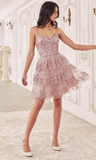 Cinderella Divine KV1090 - Tiered A-Line Silhouette Cocktail Dress