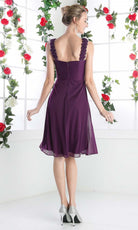 Cinderella Divine - 3801 Floral Strap Empire Waist A-Line Short Dress