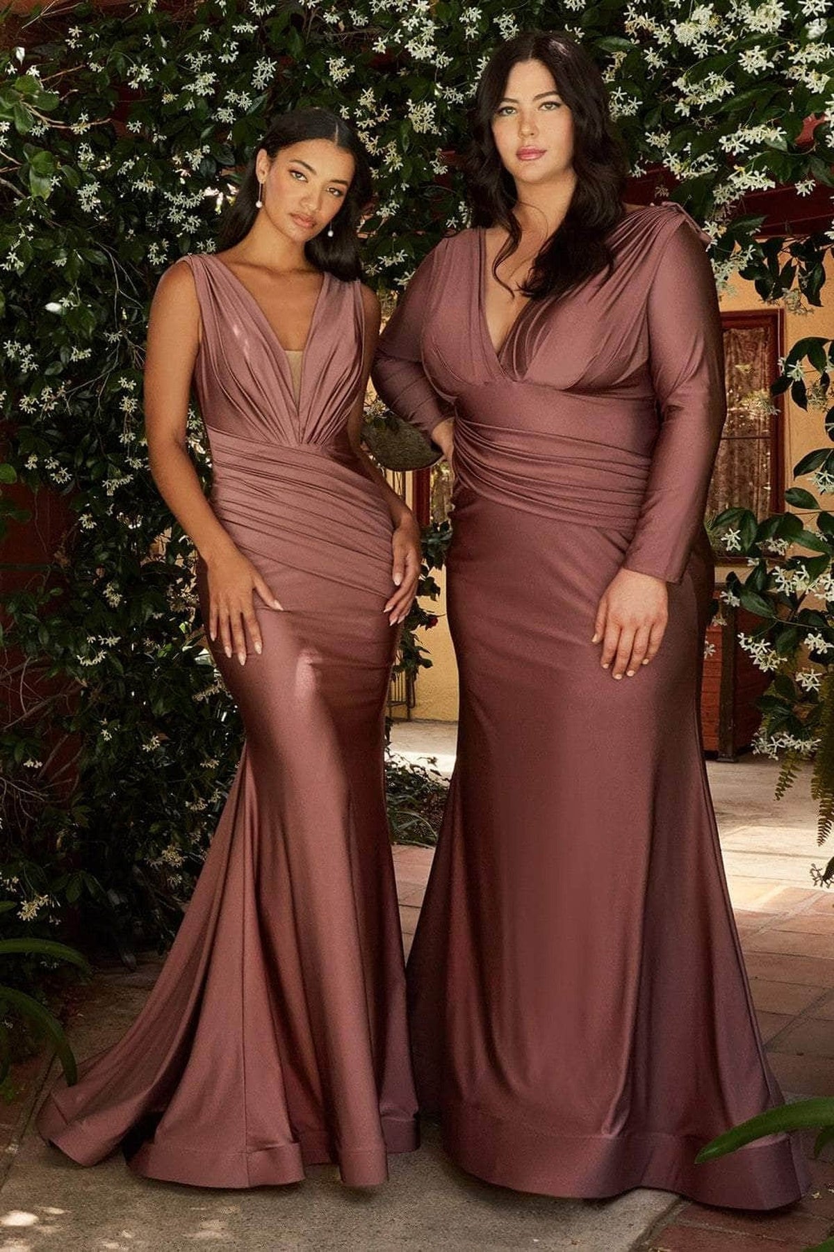 Cinderella Divine - CD912 Sleeveless V Neck Mermaid Long Evening Gown