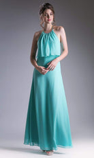 Cinderella Divine - CF130 Flounce Halter Style Chiffon A Line Dress