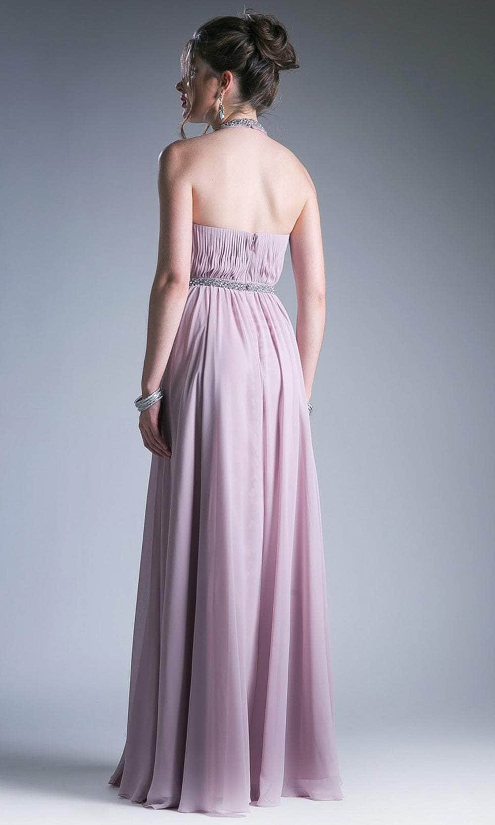 Cinderella Divine 1004 - Ruched A-Line Evening Dress - detail view