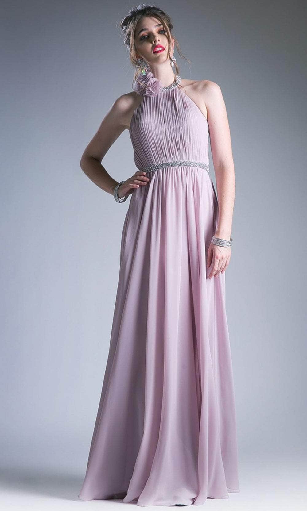 Cinderella Divine 1004 - Ruched A-Line Evening Dress - back view