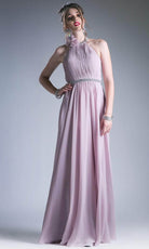 Cinderella Divine 1004 - Ruched A-Line Evening Dress - back view