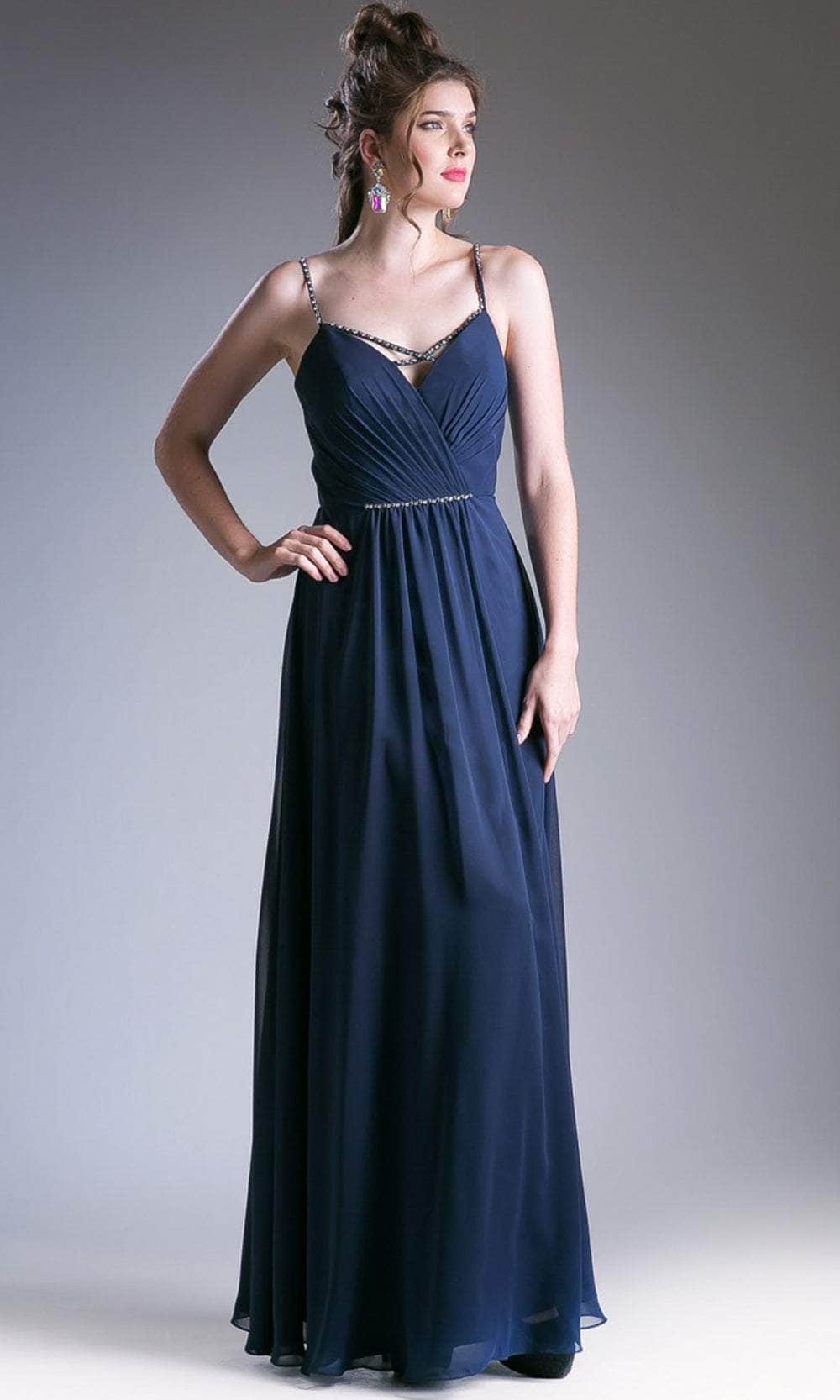 Cinderella Divine 1010 - Crisscross Neck Ruch Bod Chiffon Gown - view 6