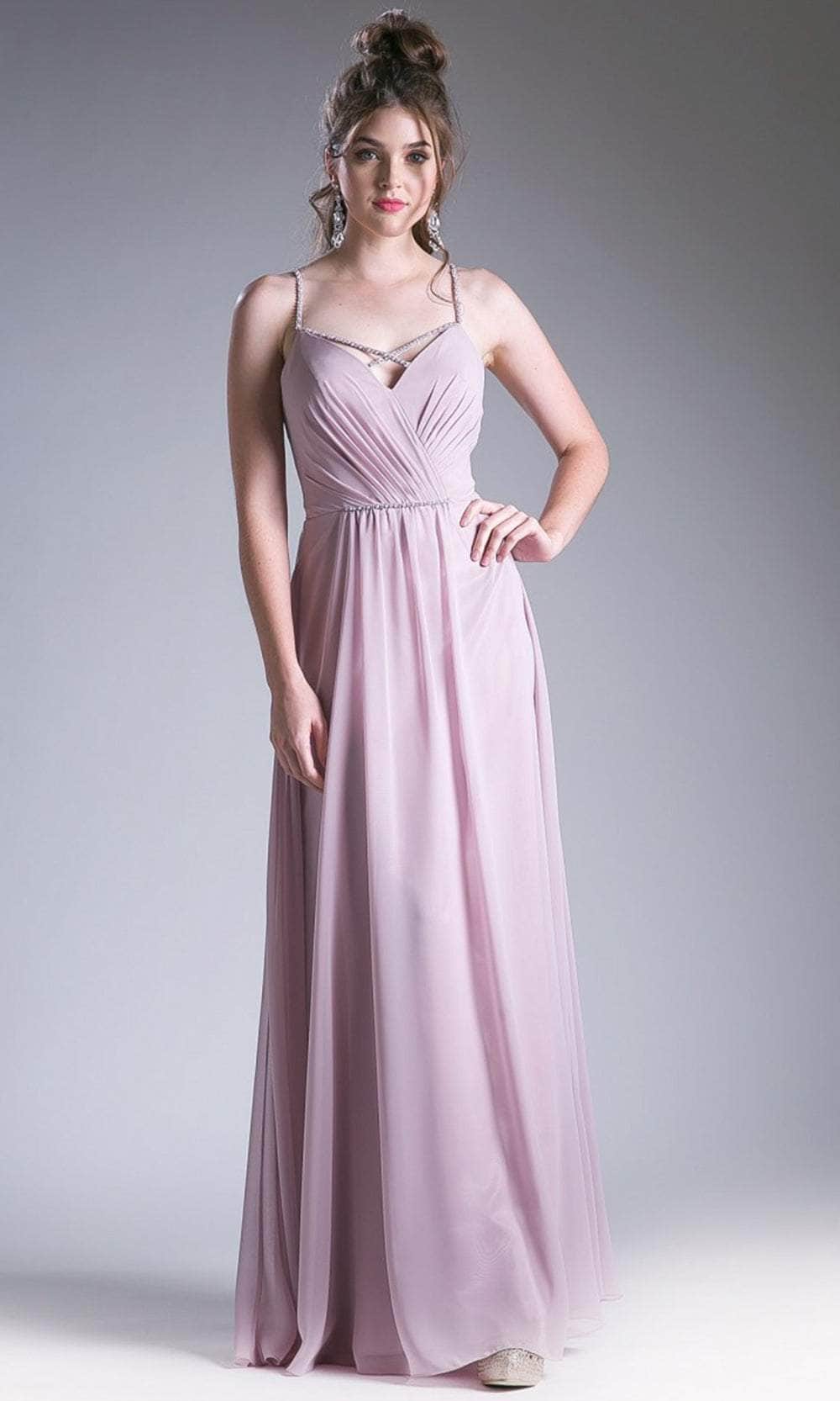 Cinderella Divine 1010 - Crisscross Neck Ruch Bod Chiffon Gown - view 4