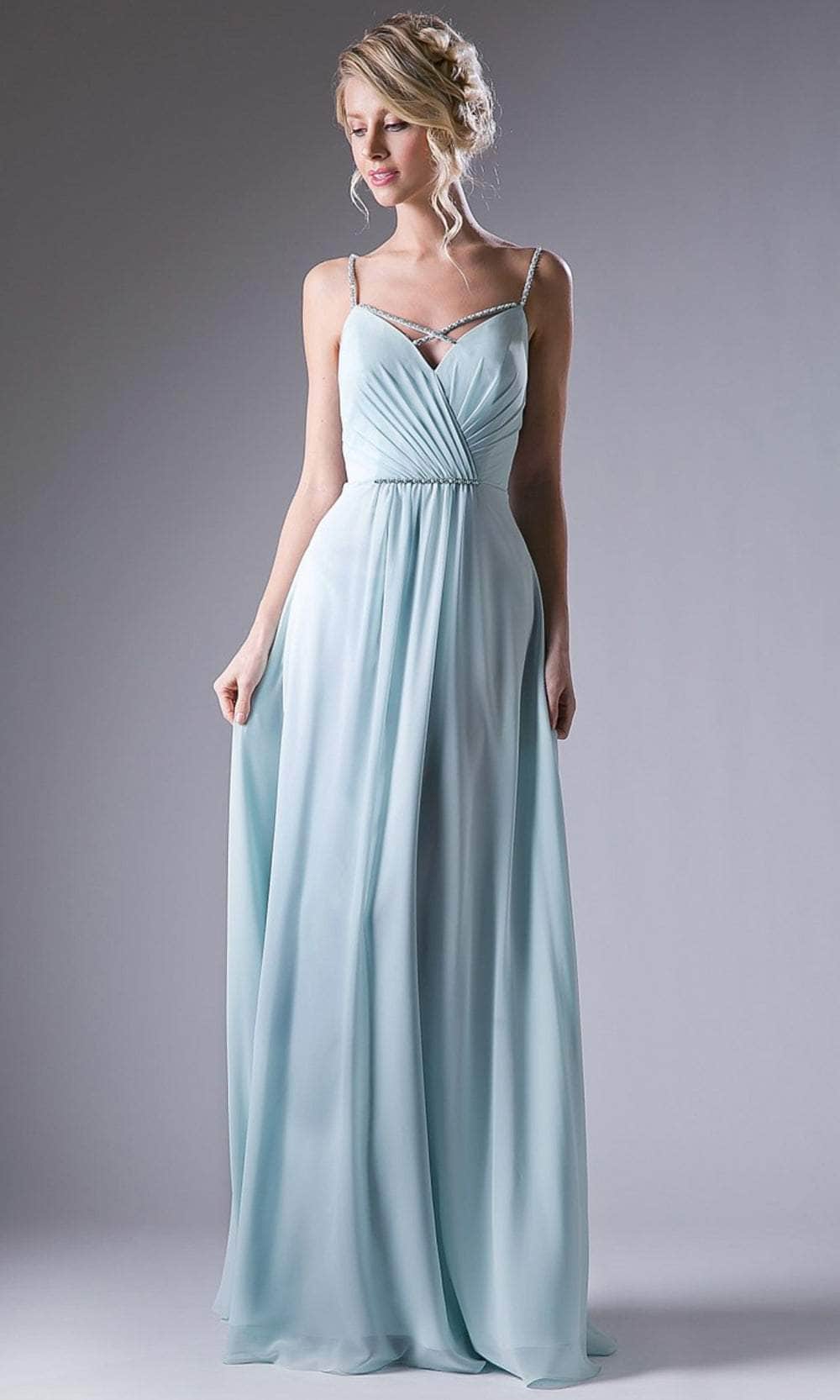 Cinderella Divine 1010 - Crisscross Neck Ruch Bod Chiffon Gown - view 5