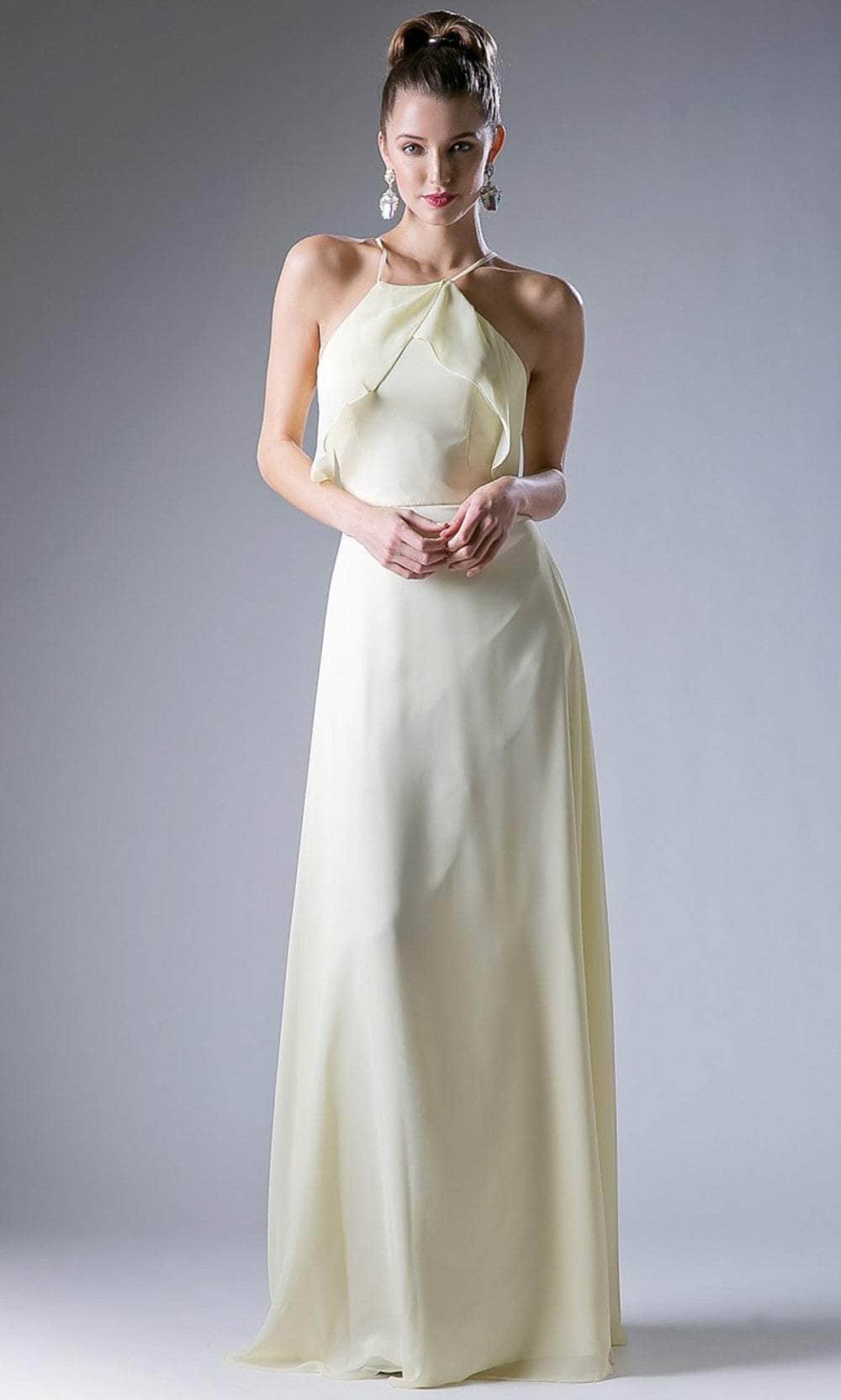 Cinderella Divine 13032 - Simple Thin Strapped Halter Dress - view 5