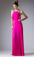 Cinderella Divine 13032 - Simple Thin Strapped Halter Dress - designer evening gown at Silhouette Dresses