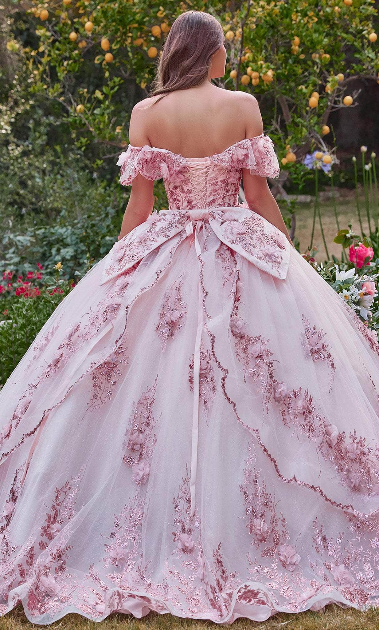 Cinderella Divine 15701 - Off Shoulder Ballgown with Ruffles - view 4