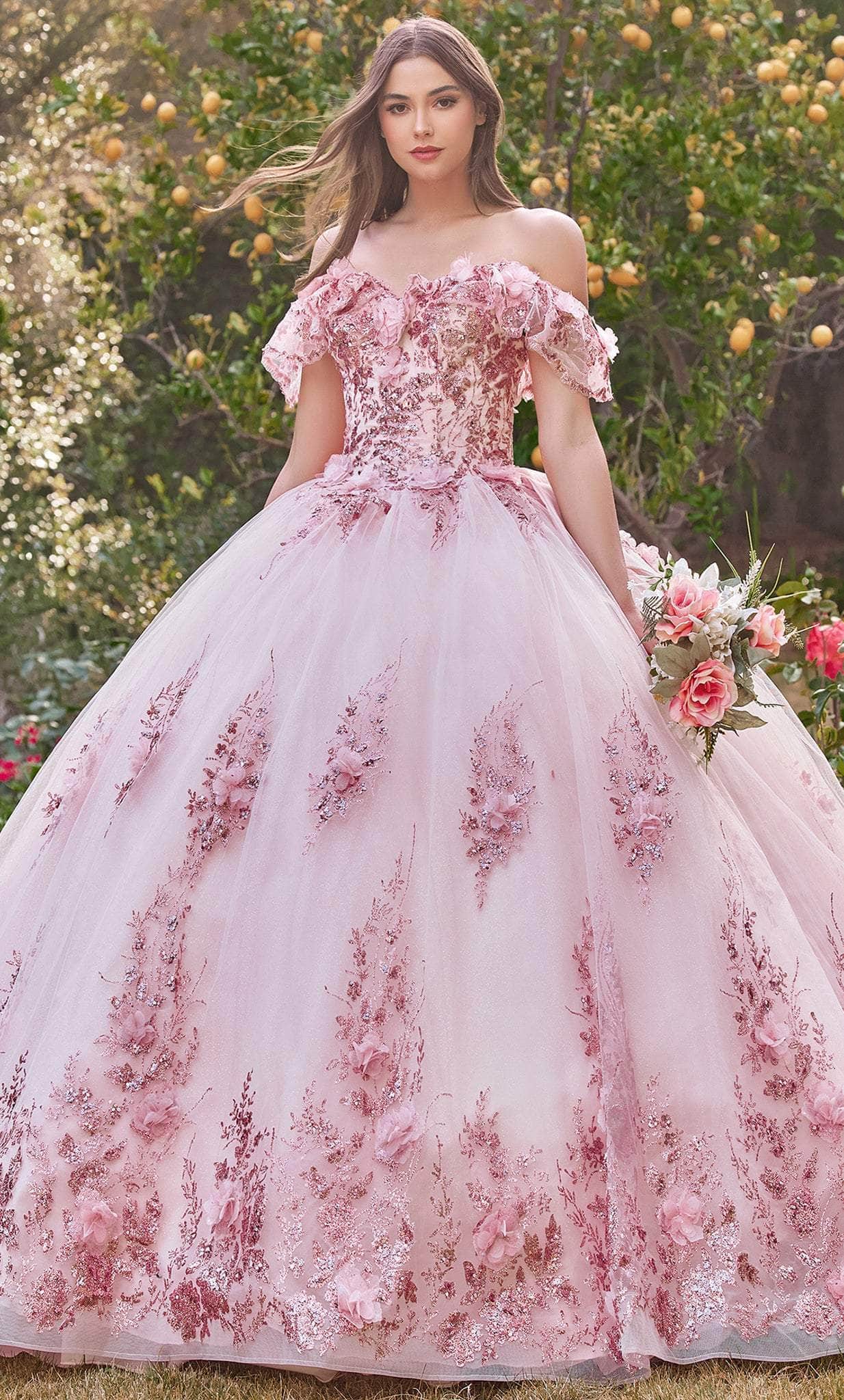 Cinderella Divine 15701 - Off Shoulder Ballgown with Ruffles - Silhouette Dresses