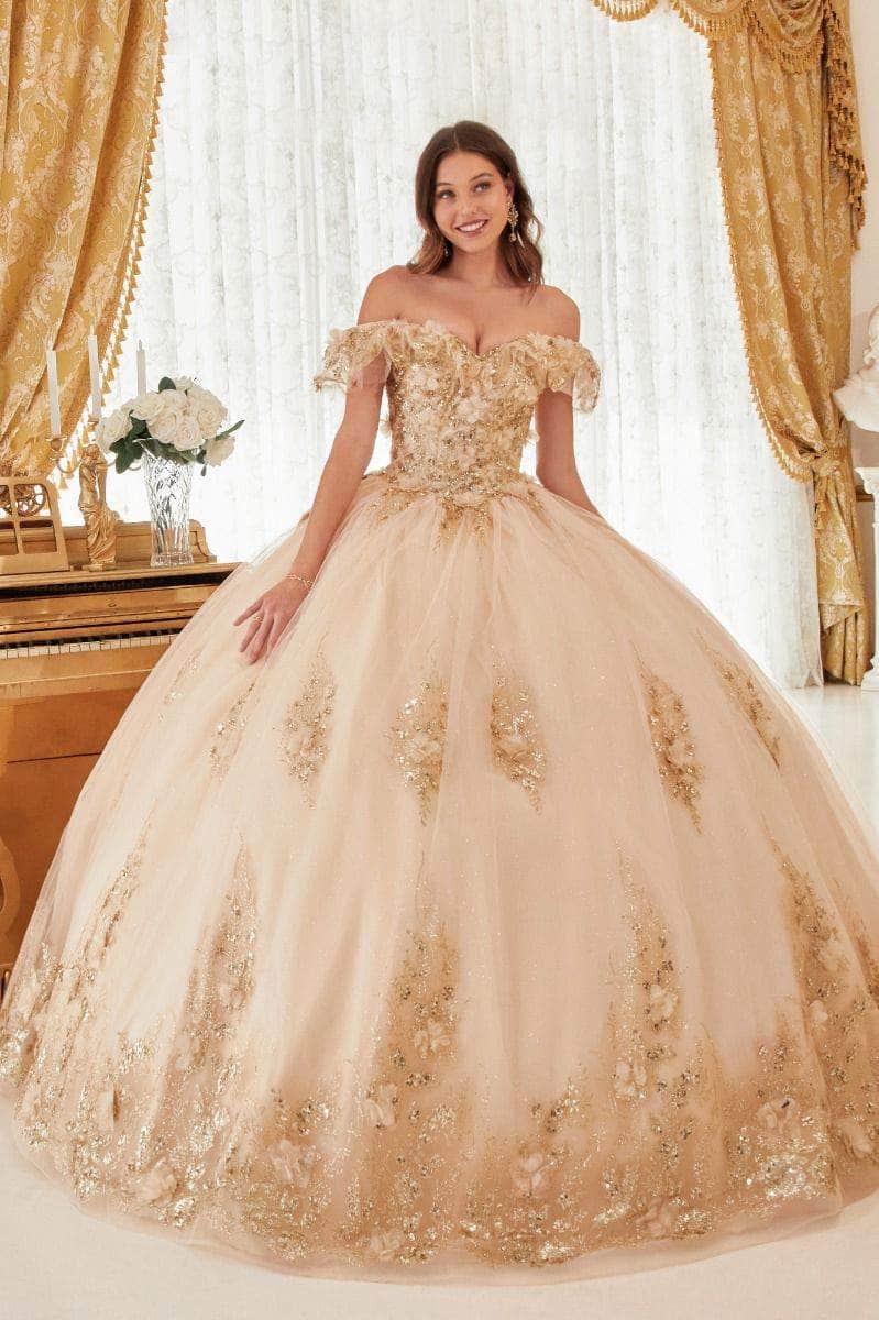 Cinderella Divine 15701 - Off Shoulder Ballgown with Ruffles - view 9