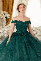 Cinderella Divine 15702 - Ballgown with Delicate Floral Appliques - view 12