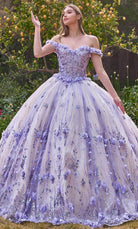 Cinderella Divine 15704 - Floral Appliqué Sweetheart Ballgown
