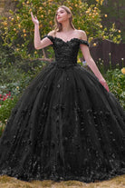 Cinderella Divine 15704 - Floral Appliqué Sweetheart Ballgown