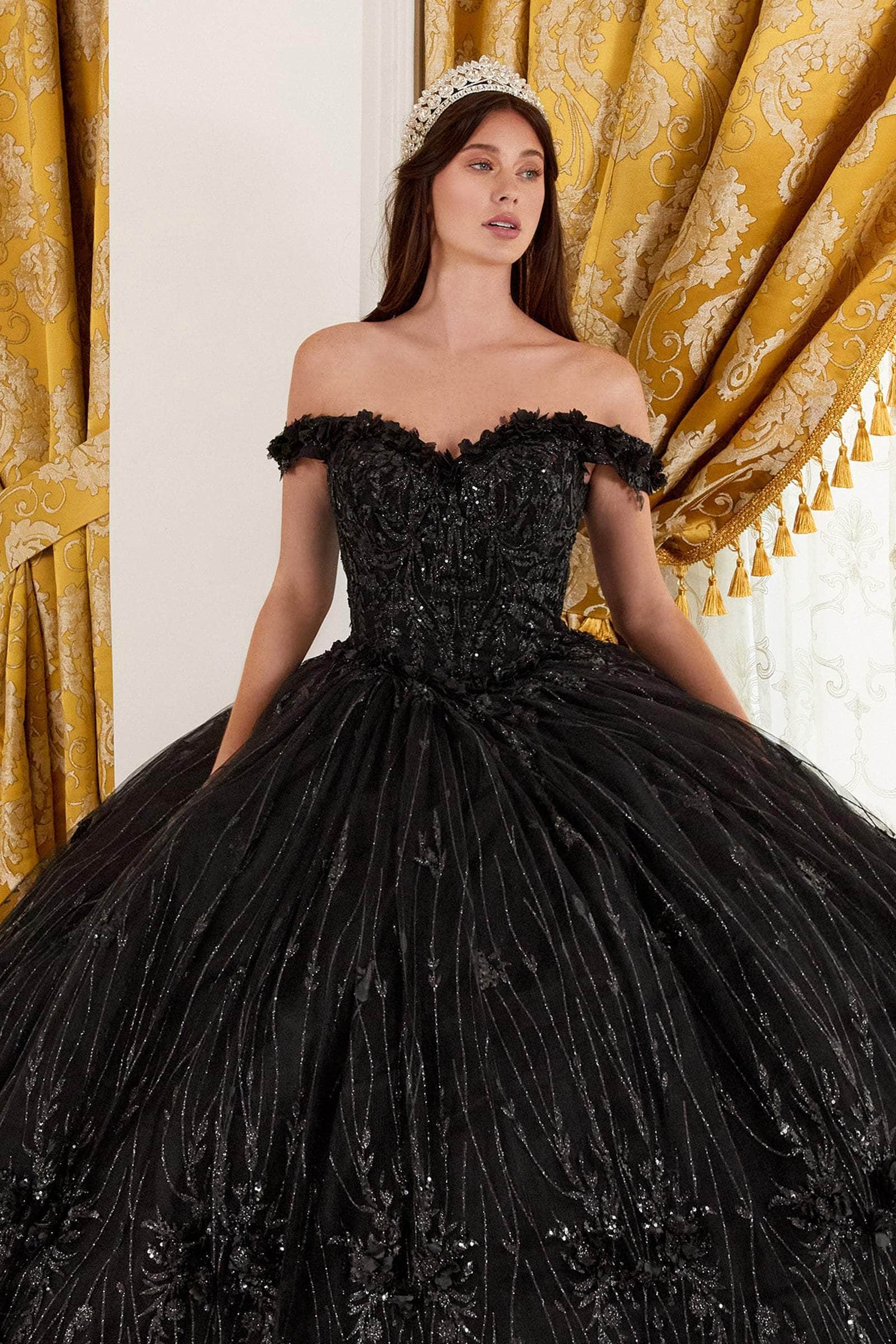 Cinderella Divine 15704 - Floral Appliqué Sweetheart Ballgown - view 11