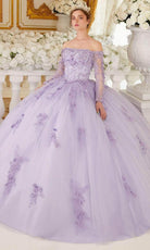 Cinderella Divine 15706 - Off-Shoulder Ballgown with Long Sleeves - Silhouette Dresses