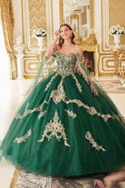 Cinderella Divine 15711 - Off-Shoulder Ballgown with Lace Applique Details - view 5