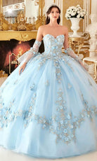 Cinderella Divine 15714 - Floral Applique Strapless Ballgown - Silhouette Dresses