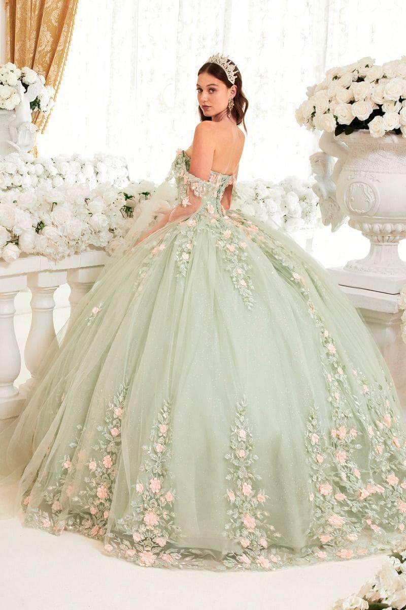 Cinderella Divine 15716 - Floral Embellished Sweetheart Ballgown - view 5