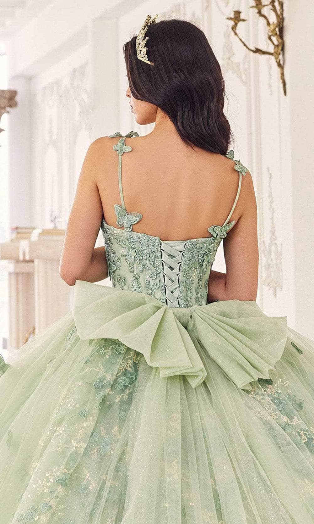 Cinderella Divine 15718 - Floral Applique Ballgown - view 4