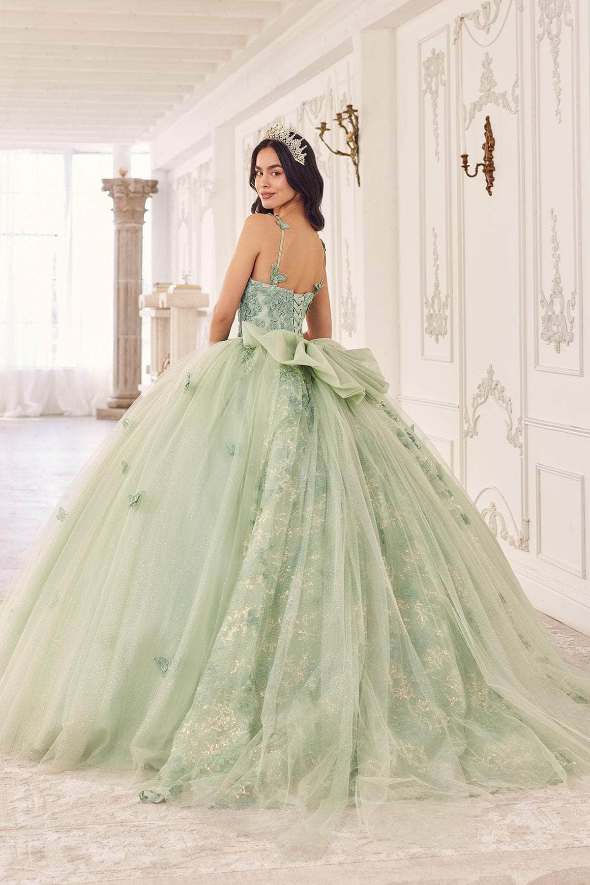 Cinderella Divine 15718 - Floral Applique Ballgown - view 7