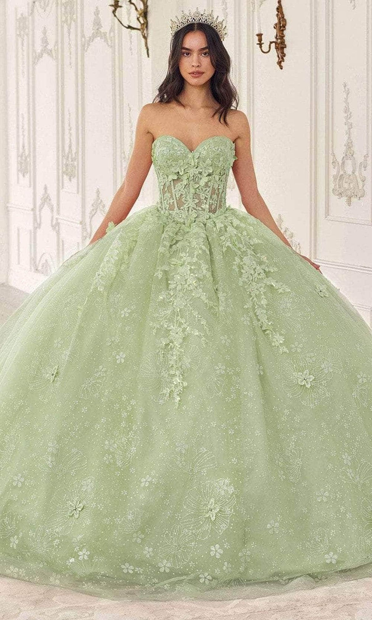 Cinderella Divine 15719 - Ornately Appliqued Ballgown