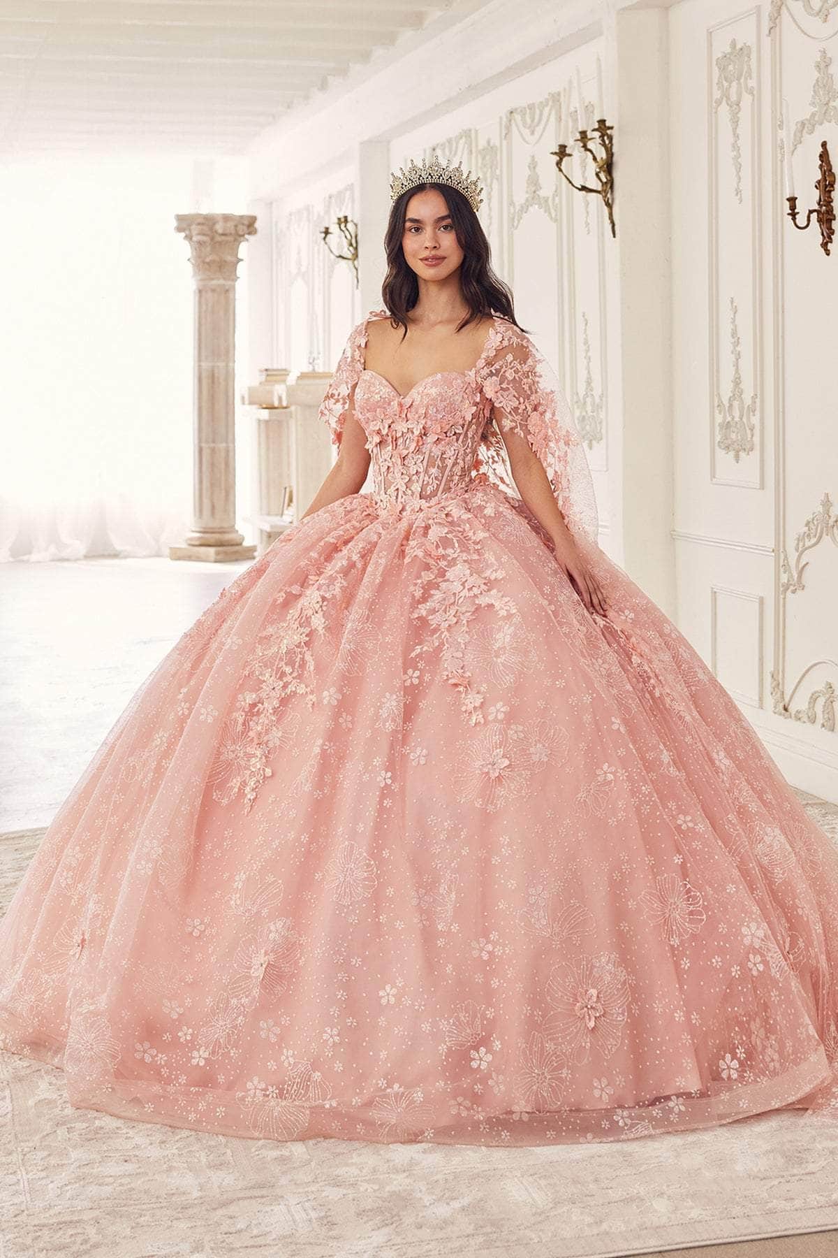 Cinderella Divine 15719 - Ornately Appliqued Ballgown - view 6