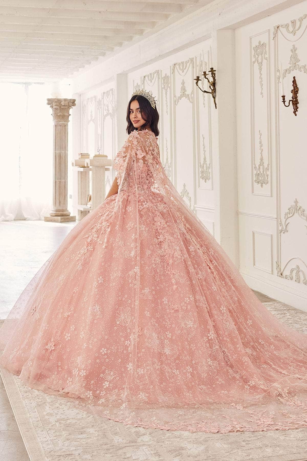 Cinderella Divine 15719 - Ornately Appliqued Ballgown - view 7