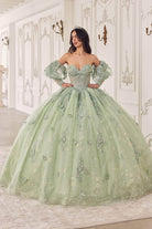 Cinderella Divine 15722 - Ballgown with Statement Puff Sleeves - view 5