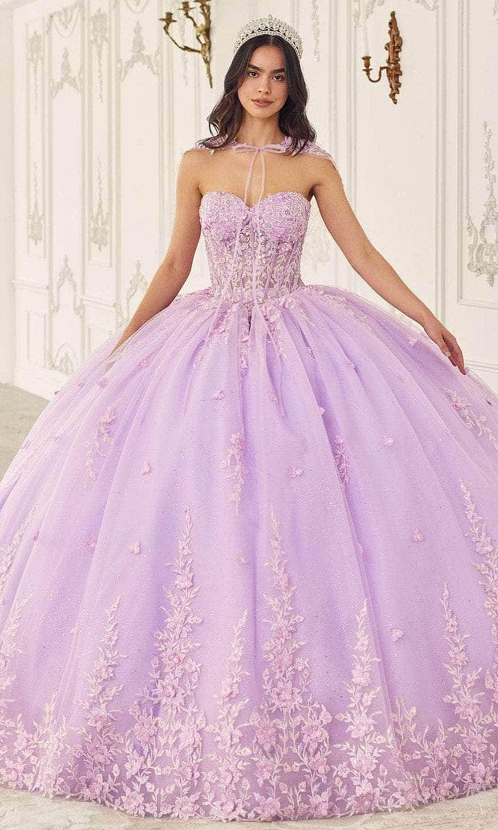 Cinderella Divine 15723 - Ballgown with Embellished Cape - view 4