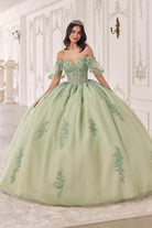 Cinderella Divine 15725 - Off Shoulder Beaded Ballgown