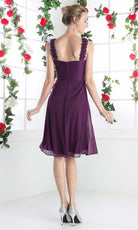 Cinderella Divine - 3801 Floral Strap Empire Waist A-Line Short Dress - view 4