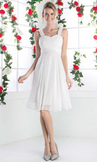 Cinderella Divine - 3801 Floral Strap Empire Waist A-Line Short Dress - view 7