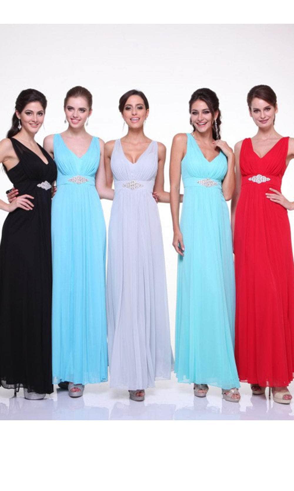 Cinderella Divine 3914 - Formal Ruched Chiffon Long Gown - view 4