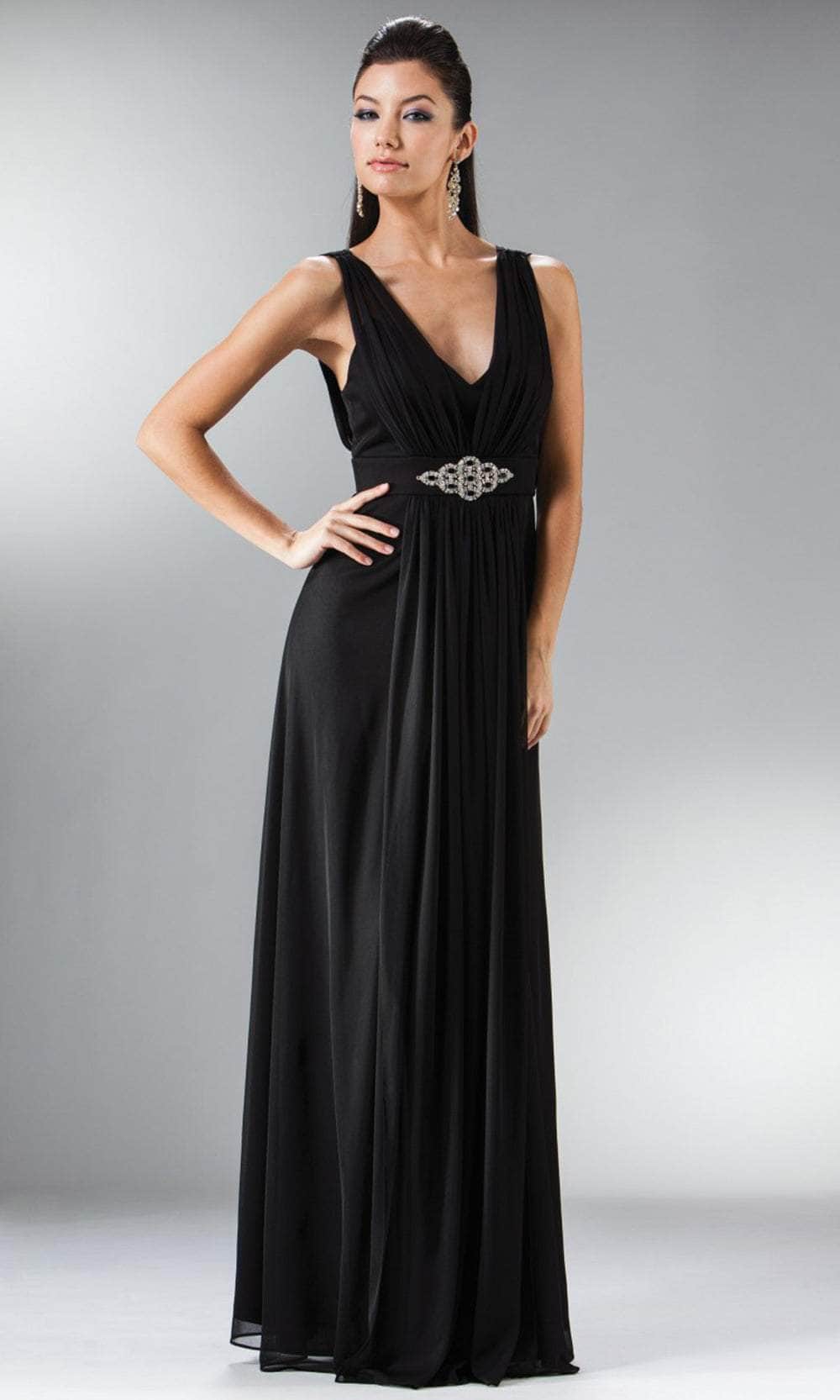 Cinderella Divine 3914 - Formal Ruched Chiffon Long Gown - designer evening gown at Silhouette Dresses