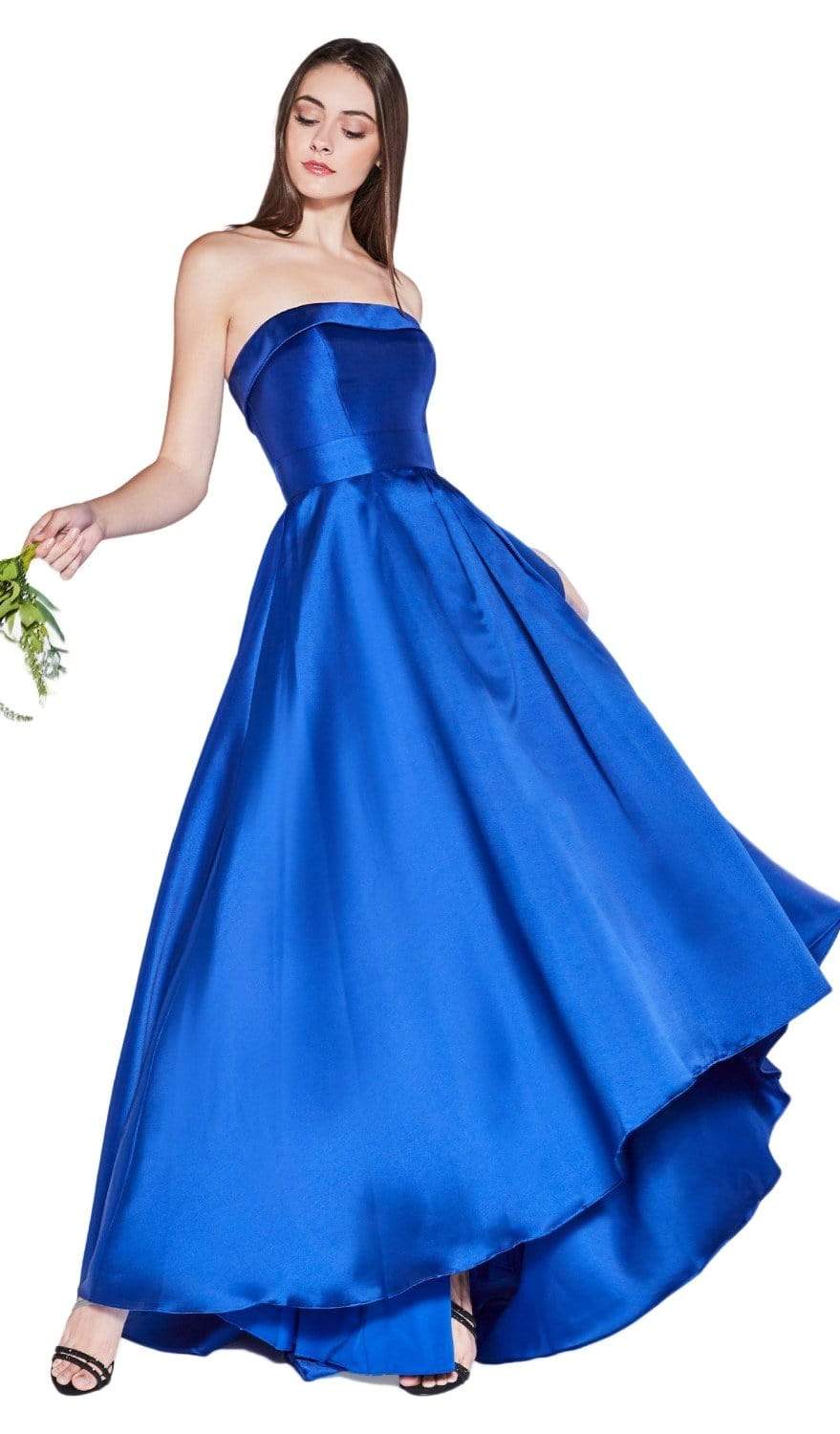 Cinderella Divine - 5277 Strapless Mikado High Low Hem Gown - designer bridesmaid dress at Silhouette Dresses