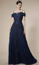 Cinderella Divine 5326 - Cold Shoulder Floral Lace Gown - designer evening gown at Silhouette Dresses